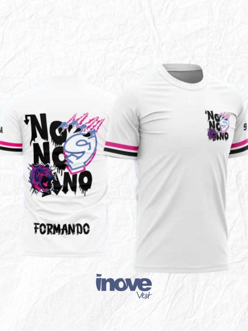 Camisa Formandos Nono Ano Tigre Azul e Rosa