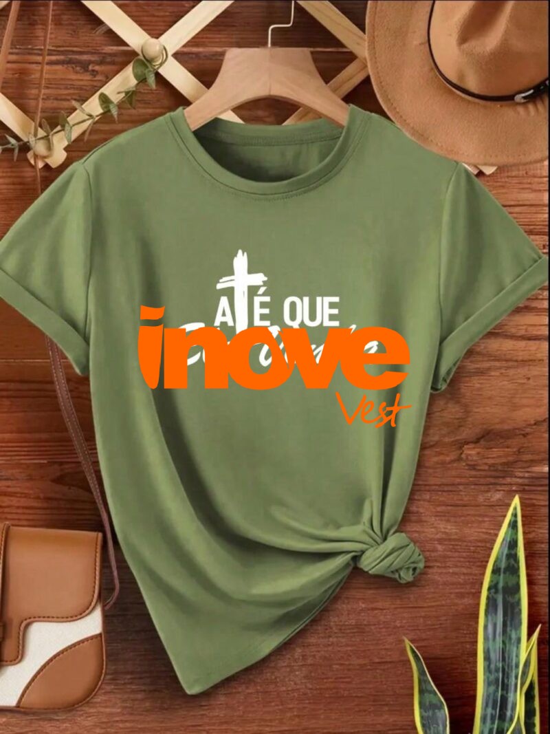 Camiseta Feminina Gospel em Algodão “Até que Ele venha”