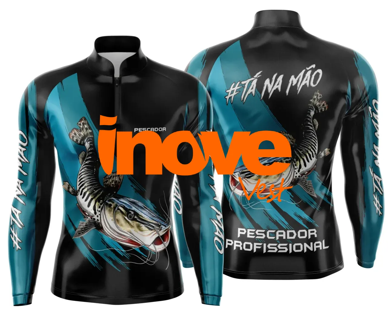 Camisa de Pesca Esportiva Personalizada Premium – Proteção UV FPS 50+ - Modelo 03